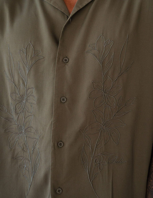 Khaki Embroidered Shirt