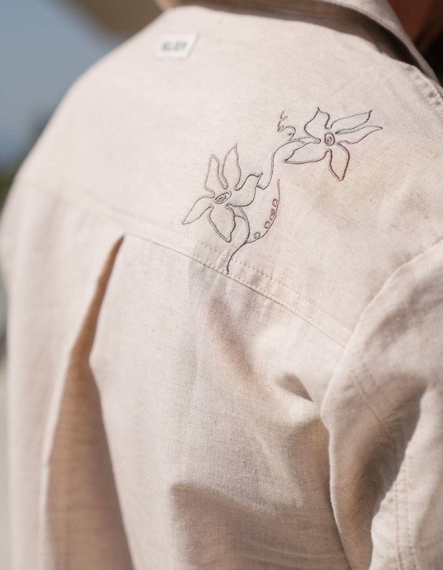 Sand Embroidered Linen Shirt