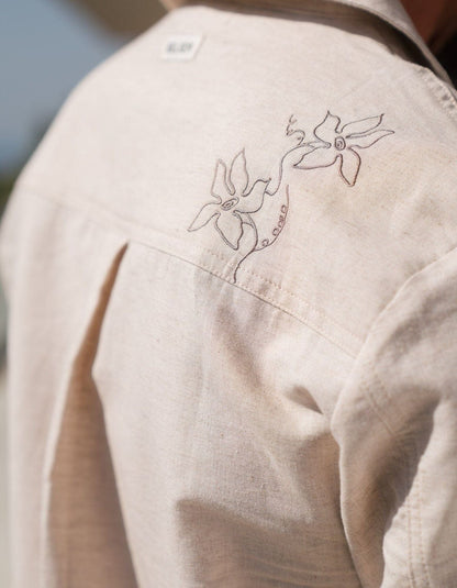 Sand Embroidered Linen Shirt